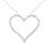 Thumbnail: .925 Sterling Silver 3.0 cttw Round-Cut Diamond Open Heart Pendant Nec
