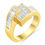 Thumbnail: 14K Gold 1 1/2 Cttw Channel-Set Princess and Baguette-Cut Diamond