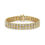 Thumbnail: 10K Yellow Gold 8.00 Cttw Round-Cut Diamond Two Row Square Link Tennis