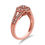 Thumbnail: 14K Rose Gold Plated .925 Sterling Silver 1/2 Cttw Pave Diamond Halo C