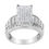 Thumbnail: 14K White Gold 2.0 Cttw Mixed-Cut Diamond Rectangle Invisible-Set Comp