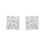 Thumbnail: .925 Sterling Silver 5/8 Cttw Princess Cut Diamond Invisible Set Quad 