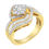 Thumbnail: 14K Yellow Gold 1.0 Cttw Baguette & Brilliant-Cut Diamond Round Floral