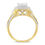 Thumbnail: 10K Yellow Gold 1.0 Cttw Diamond Composite Cushion-Shape Halo