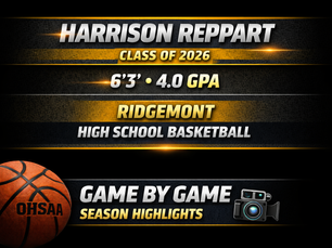 Harrison Reppart Season Highlights for Ridgemont High School Basketball. 2025 - 2026 High School Basketball Season.