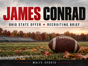 James Conrad’s Ohio State Offer Shows Recruiting Can Change During Senior Year — Wolfe Sports editorial graphic