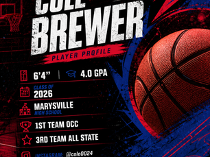 🏀 Cole Brewer Player Profile | Class of 2026. Marysville High School Basketball.