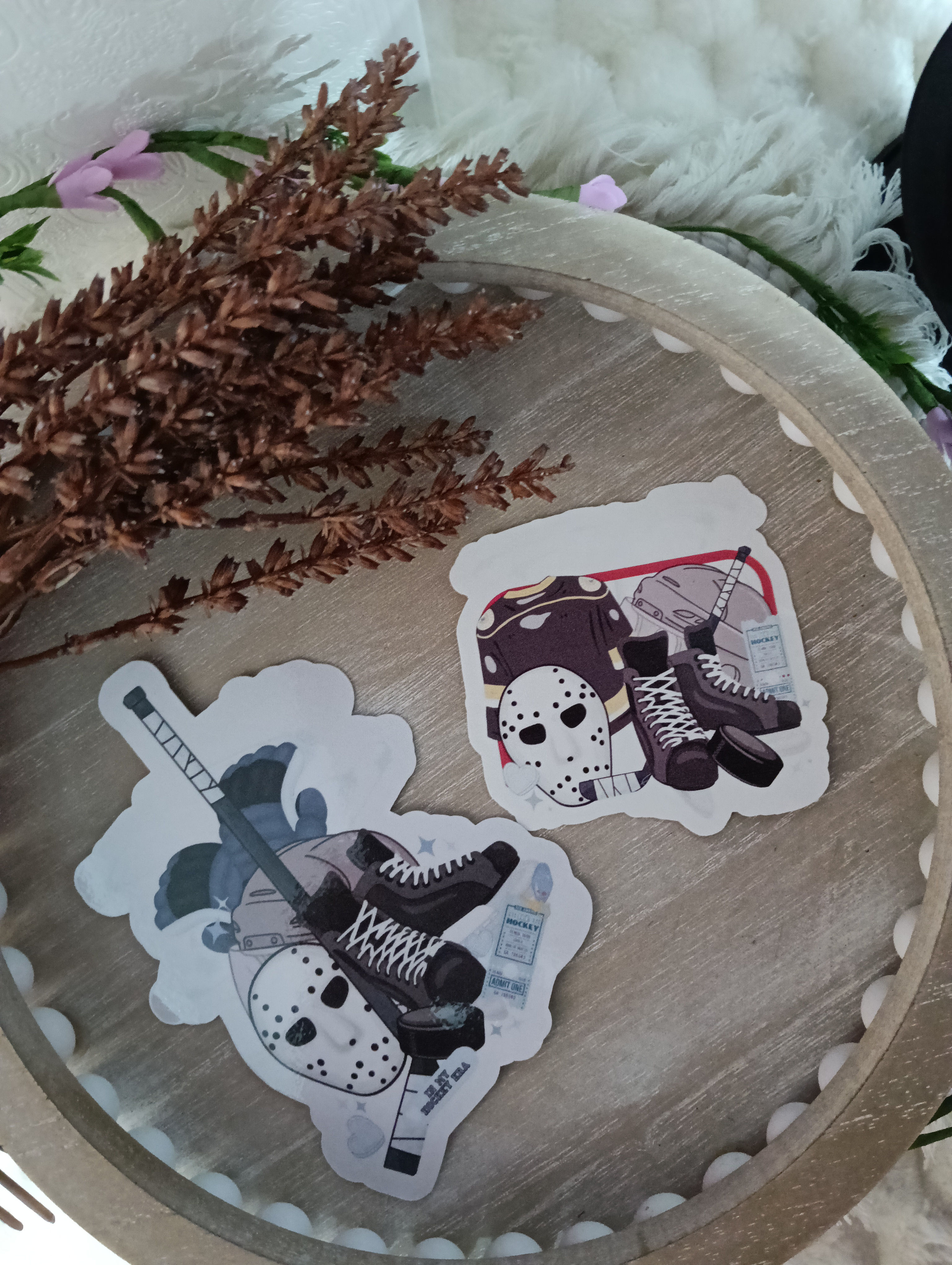 Hockey Trope die-cut bookmark & gloss sticker combo