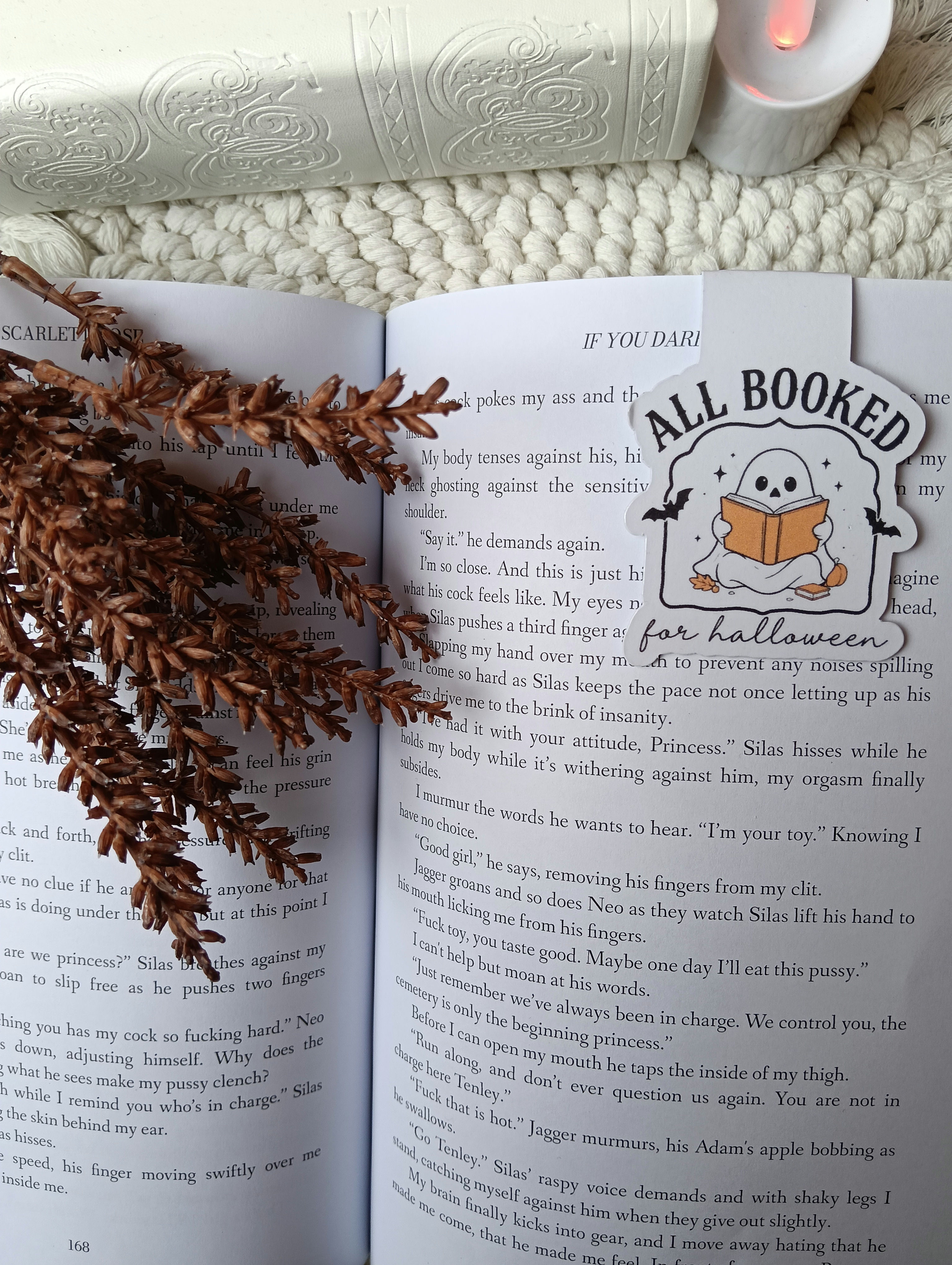 All Booked for Halloween magnetic bookmark