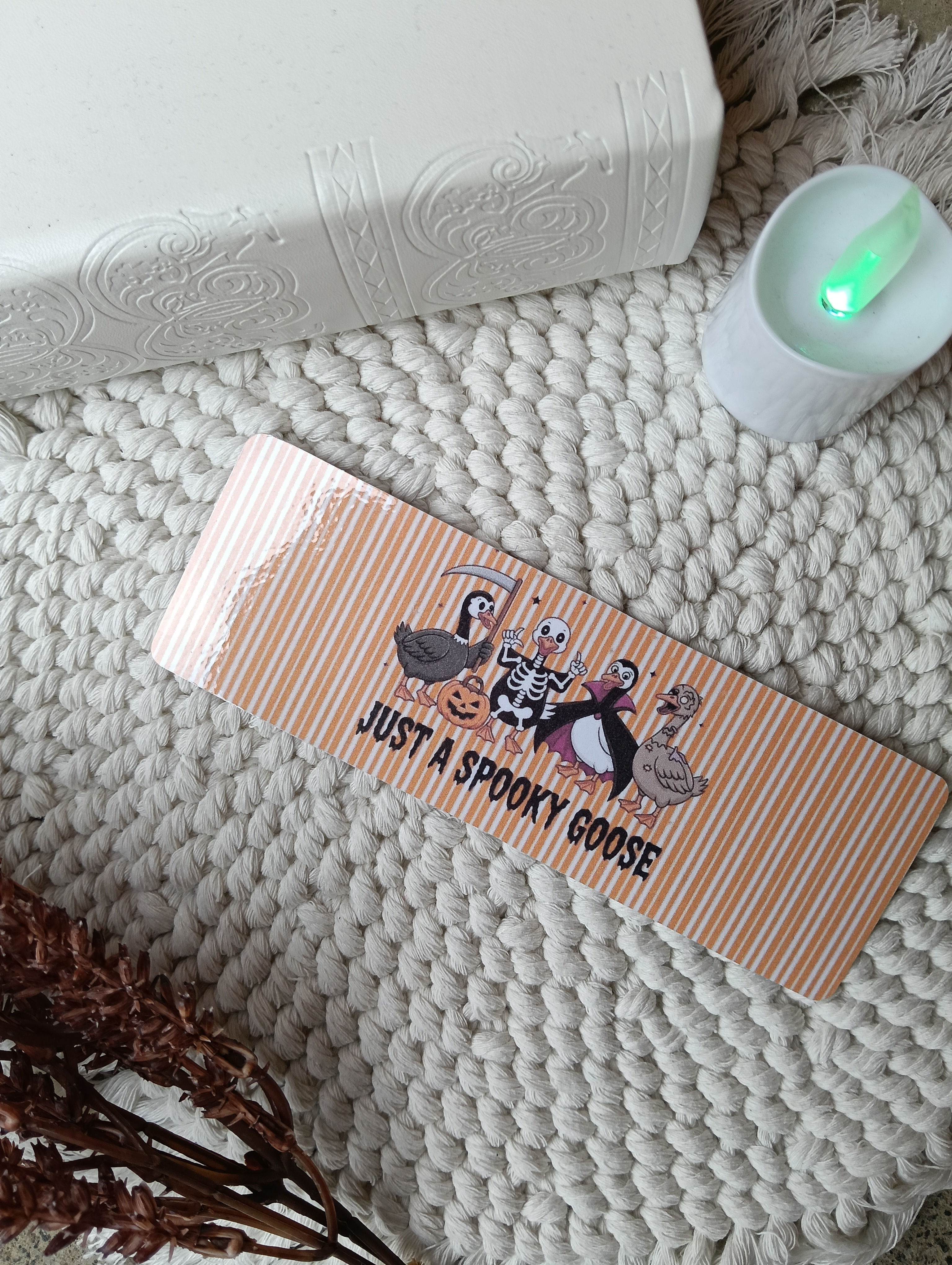 Just a spooky goose bookmark