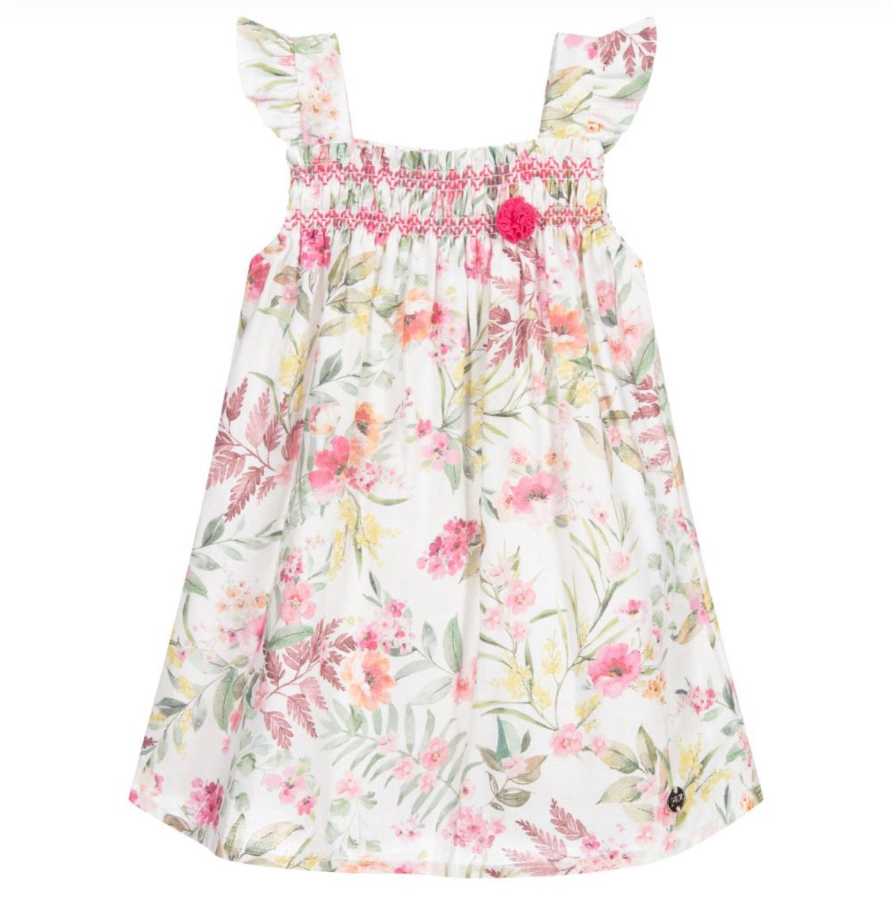 Paz Rodriguez Floral Linen Dress