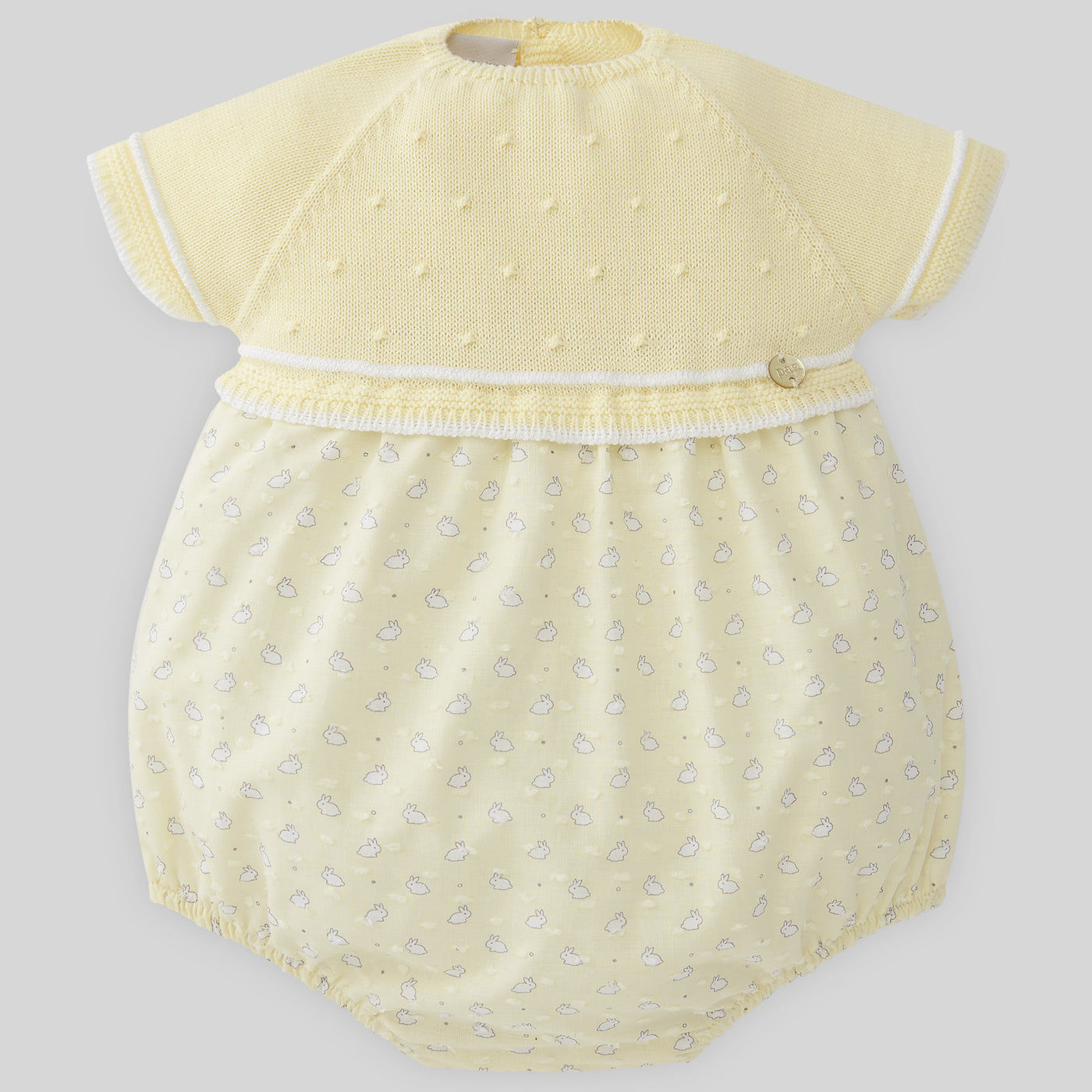Knitted Romper Yellow cotton bunny Paz Rodriguez