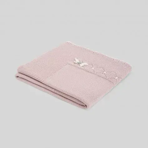 Knitted Pink with white Blanket Paz Rodriguez 