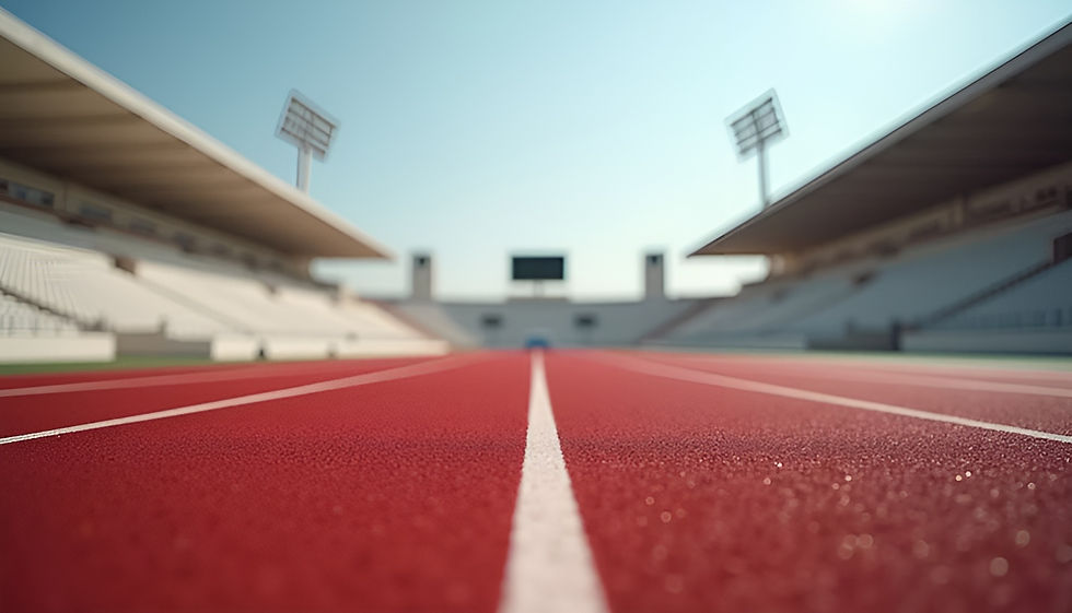 High angle view of a multi-use sports court with synthetic flooring in Sharjah