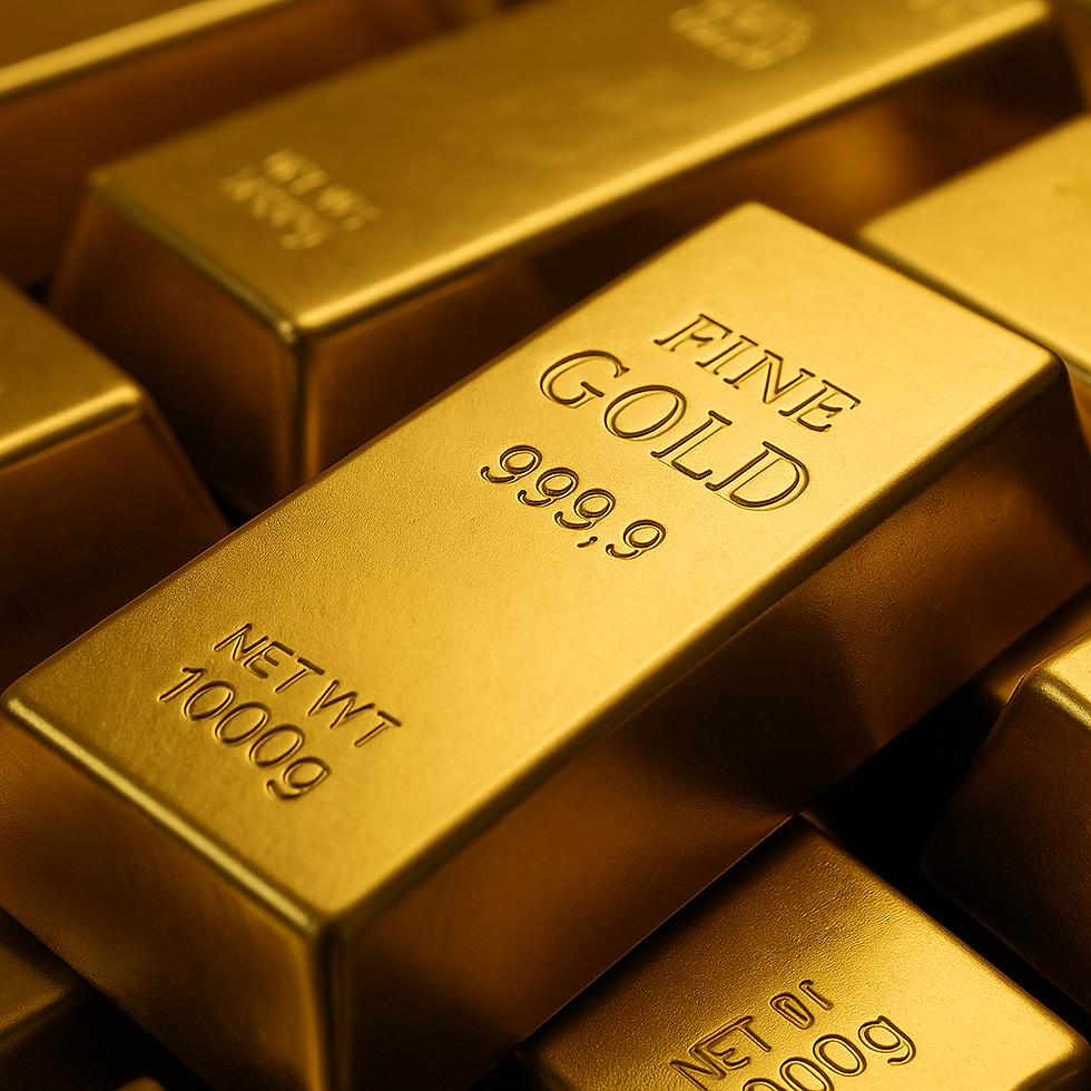 Lingotti d’oro in una rappresentazione illustrativa