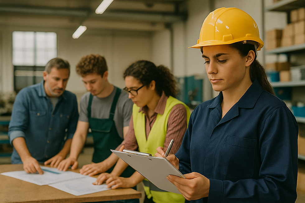 Immagine illustrativa di lavoratori in un ambiente produttivo