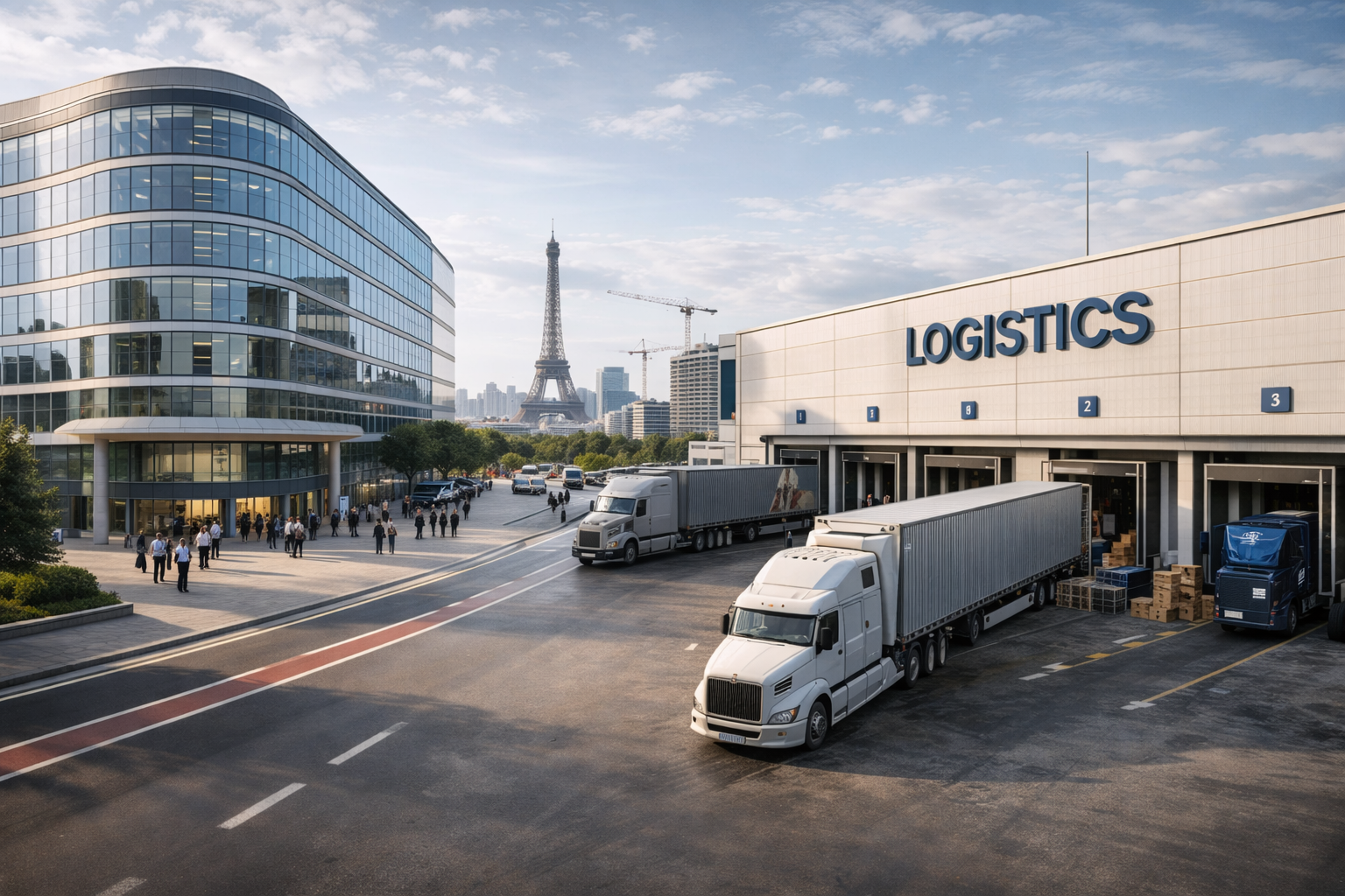 Logistica, camion e trasporto merci