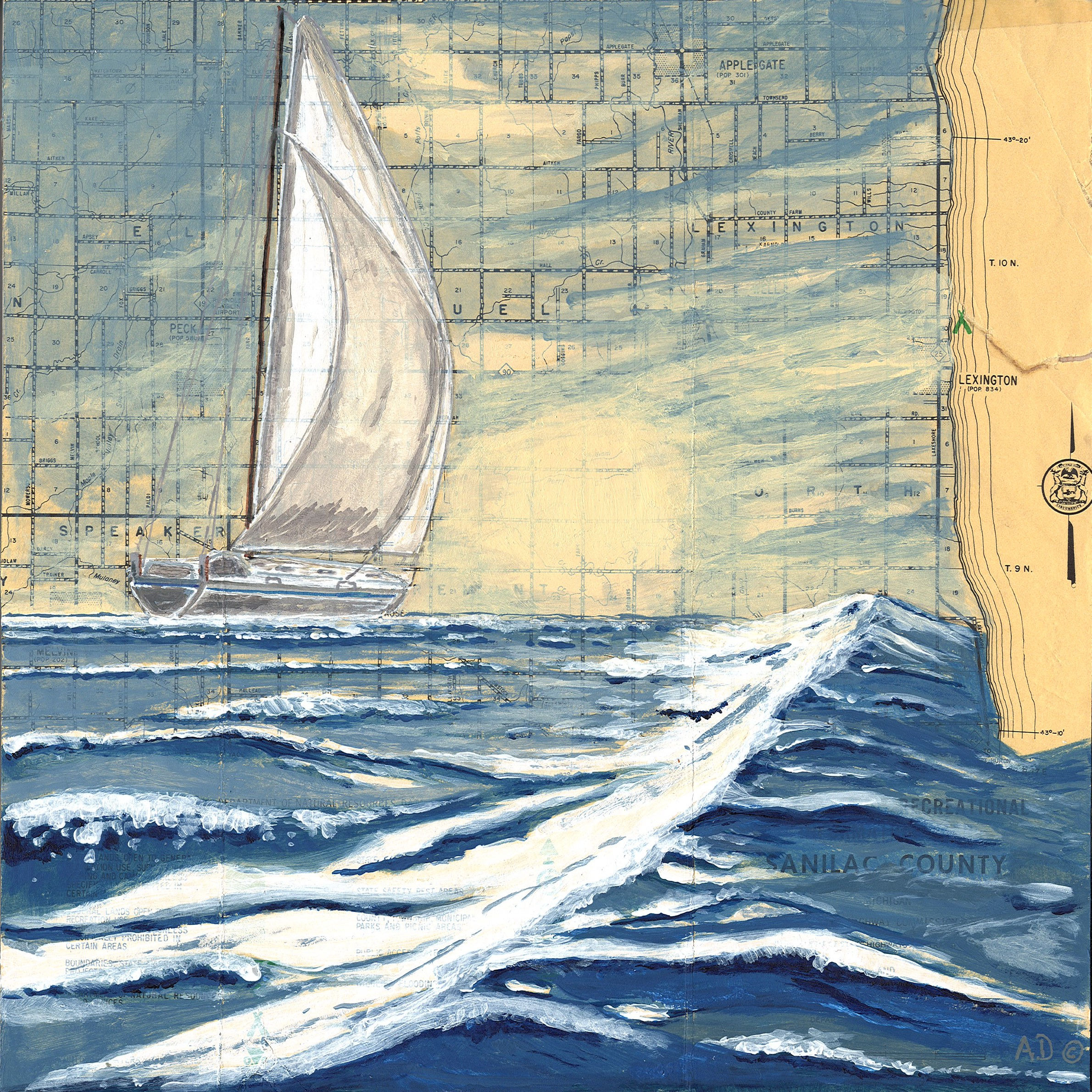 Sailing Michigan PRINT