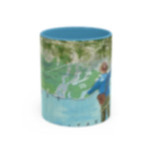 Fly Fishing Alaska Accent Coffee Mug (11, 15oz)