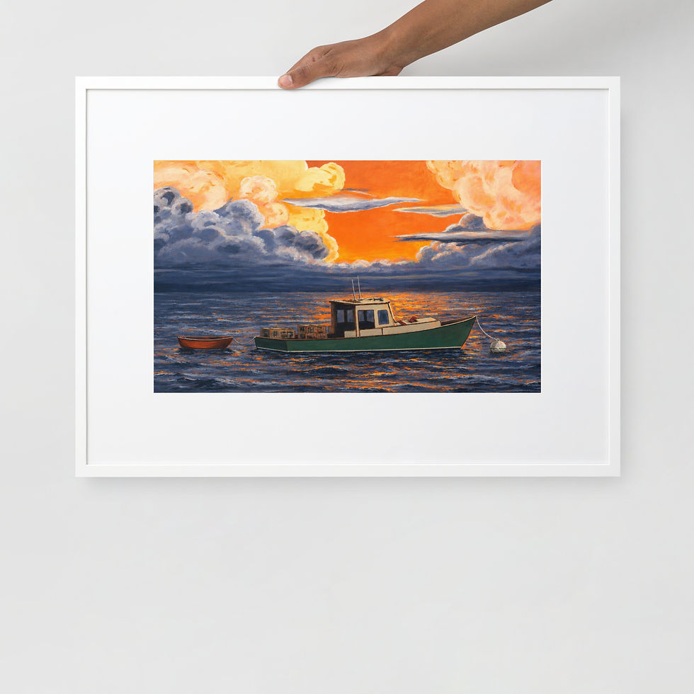 Thumbnail: SUNRISE MAINE Matte Paper Framed Poster