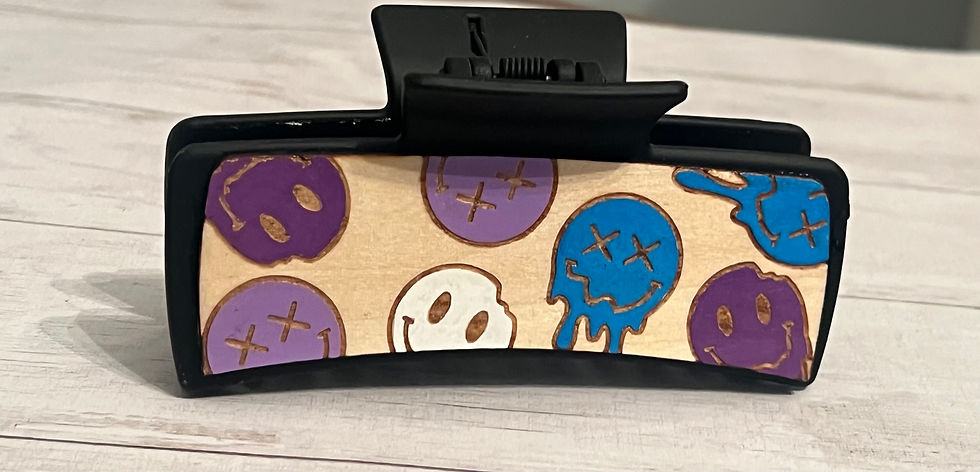 Thumbnail: Smiley: Hand Painted Hair Claw