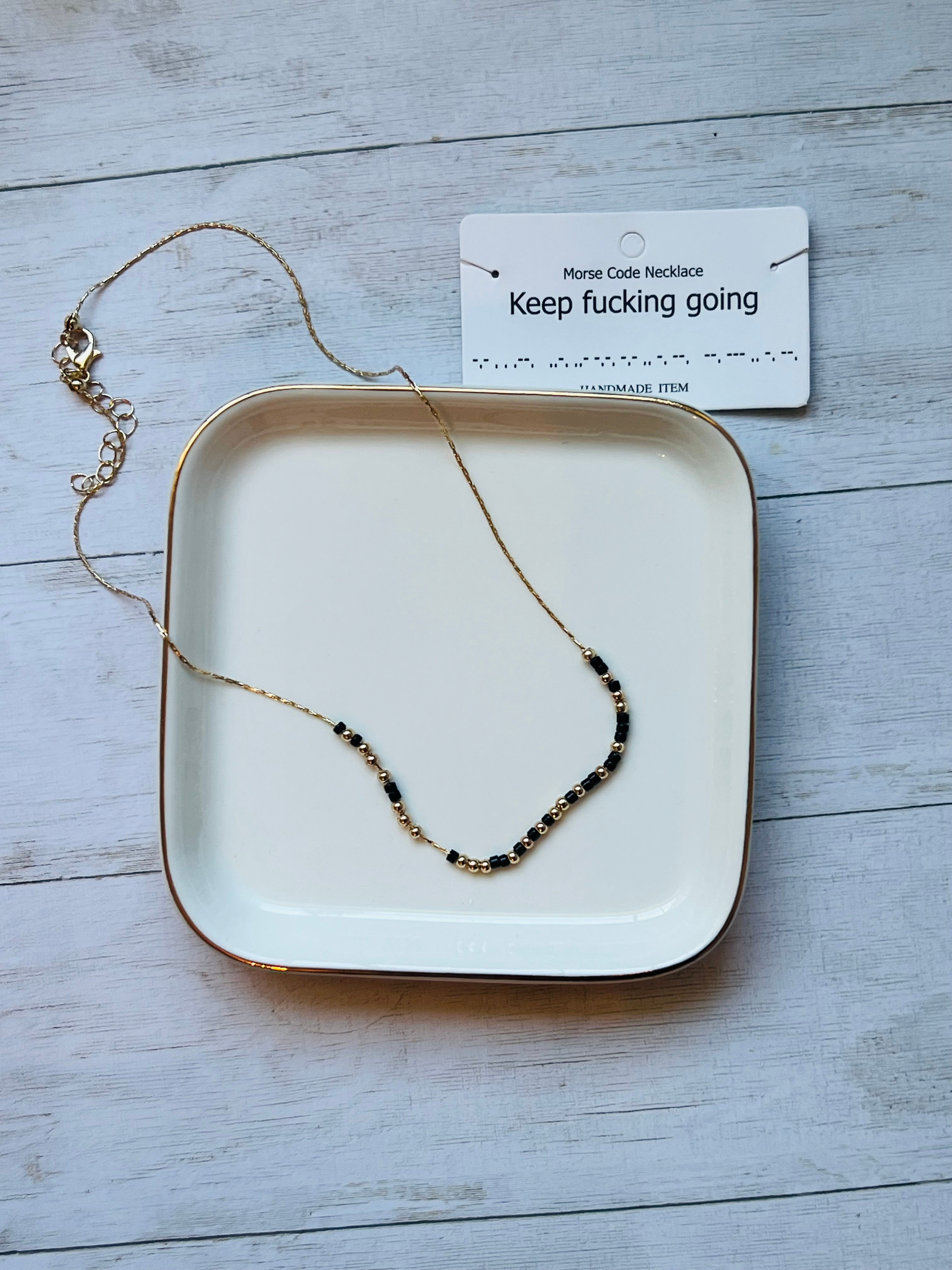 Keep F*cking Going Morse Code Necklace