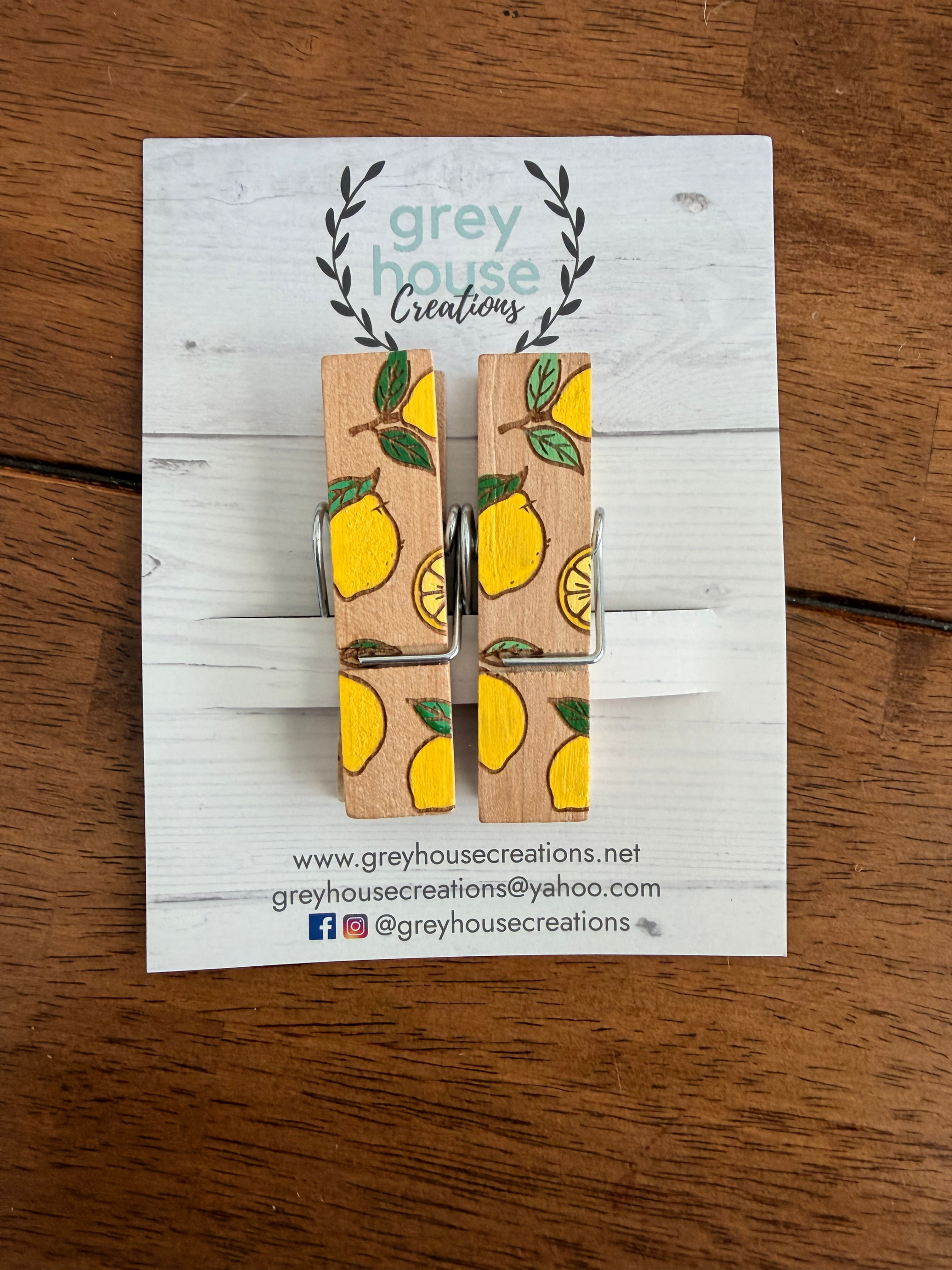 Lemon Clothespin Refrigerator Magnet