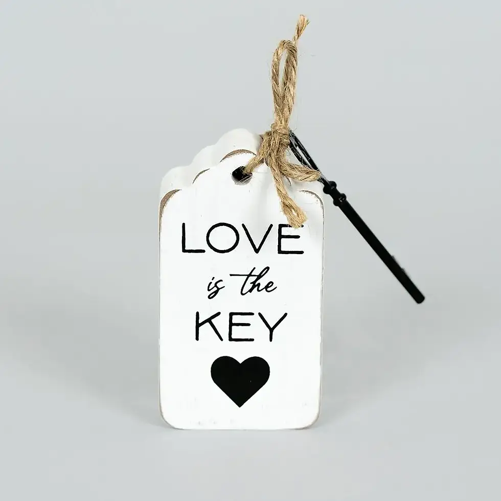 Thumbnail: Love is the Key Wood Tag