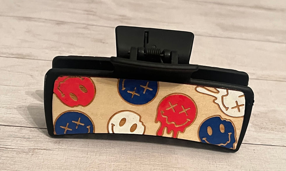 Thumbnail: Smiley: Hand Painted Hair Claw