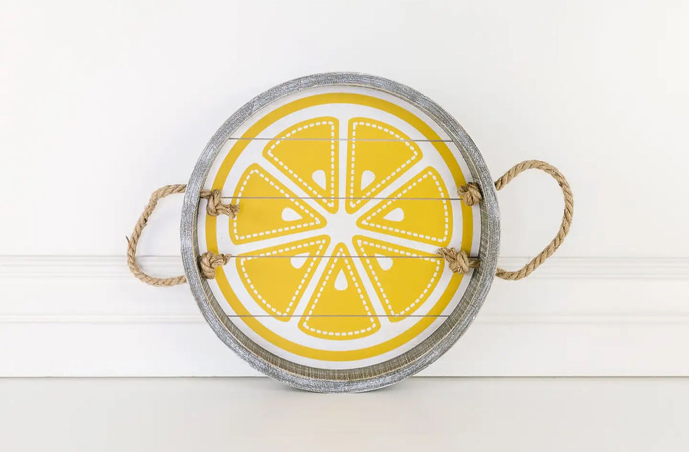 Lemon Wood Tray, 12x12"