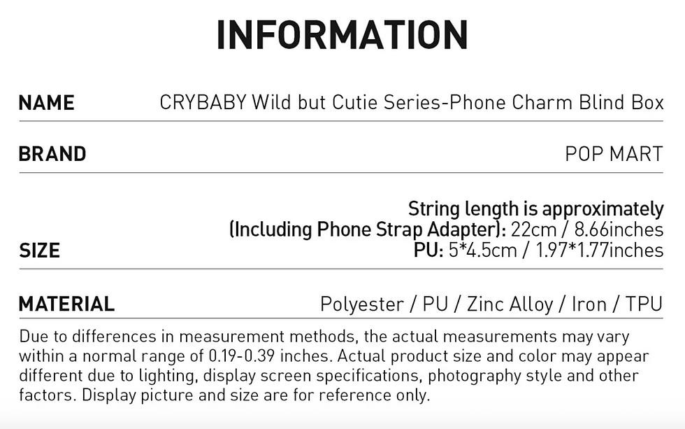 Thumbnail: CRYBABY Wild but Cutie Series - Phone Charm Blind Box
