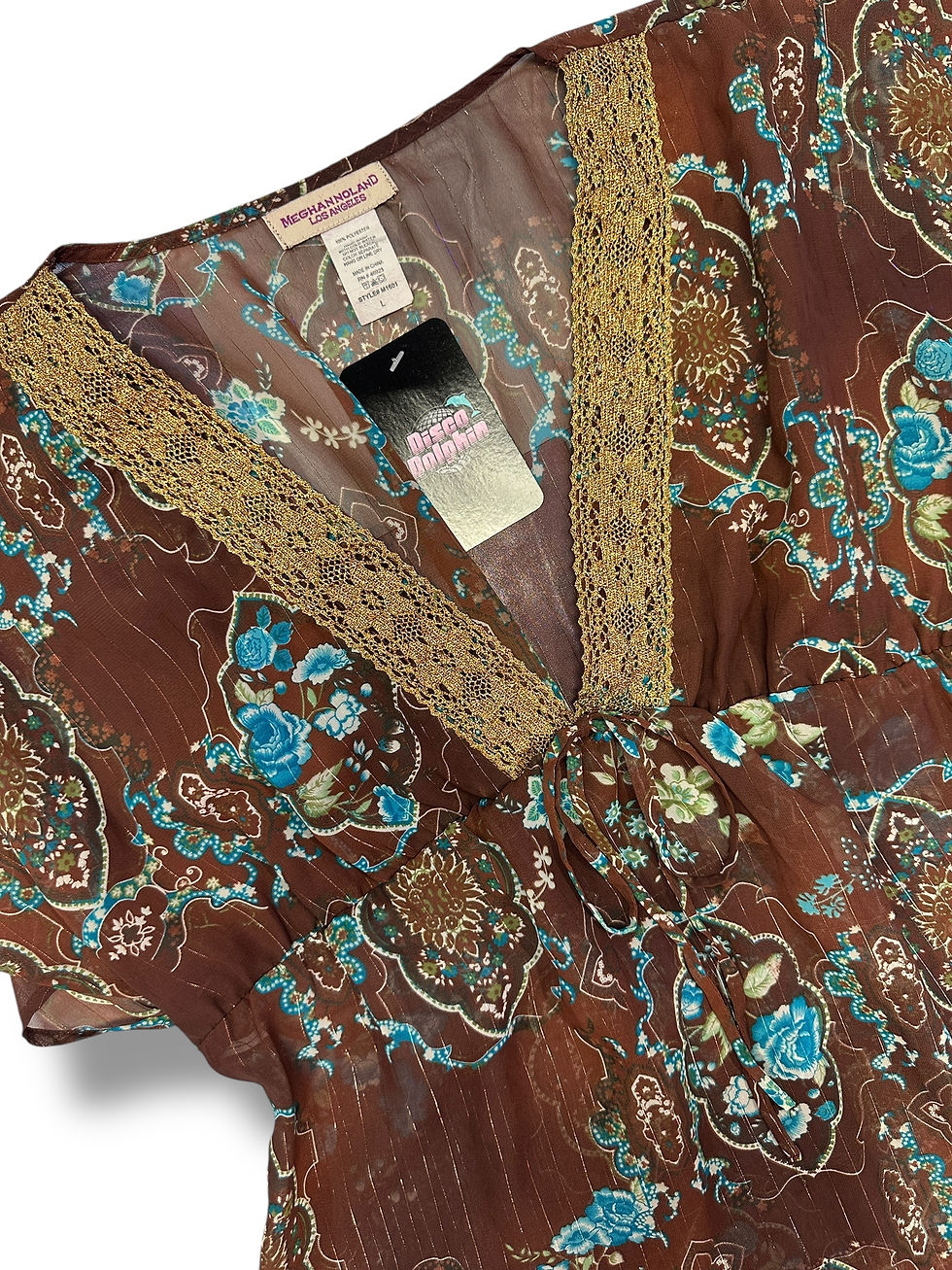 Thumbnail: Y2k Flowy Boho Blouse (L)