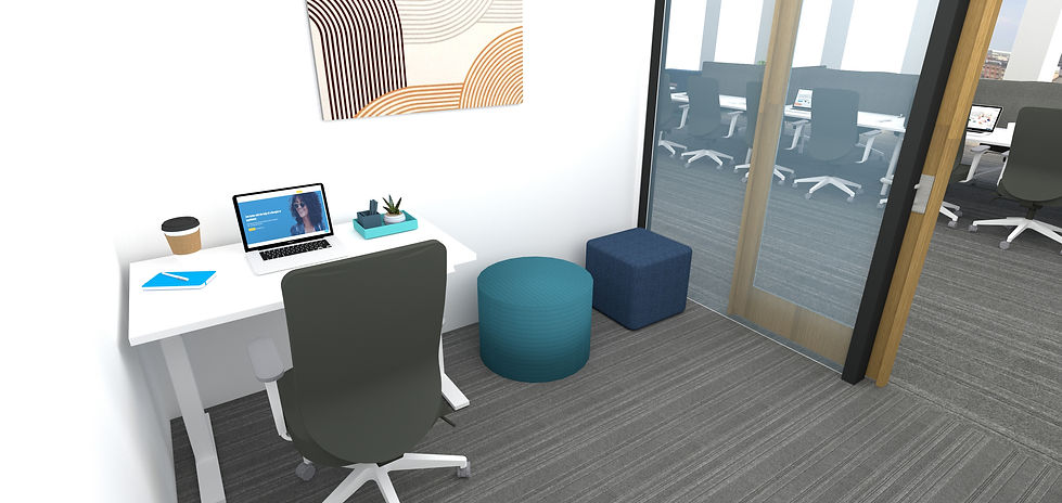 Computer rendering of a small office