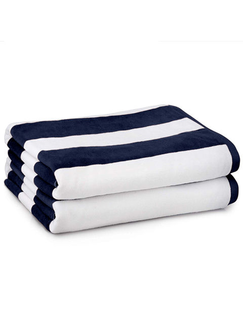 Swimming Towel - Blue & White Stripes