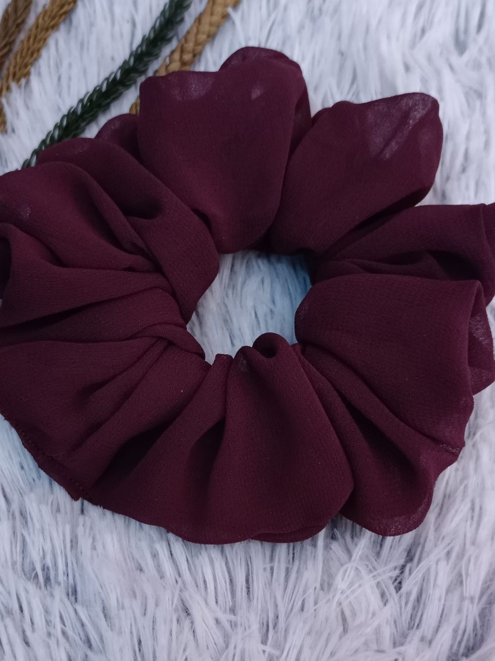 Maroon Gorgette Scrunchie