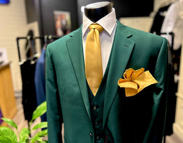 Green suit, custom suit