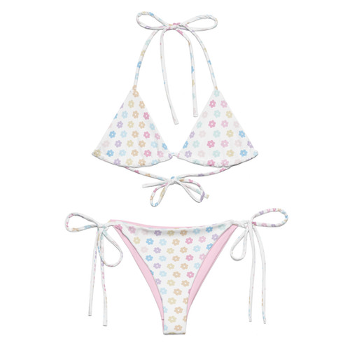 Pastel Flower String Bikini