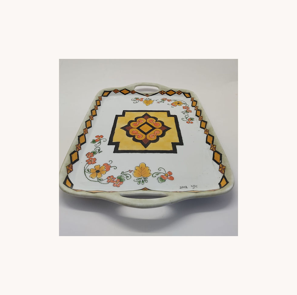 תמונה ממוזערת: כלי הגשה מצוייר בצבעי שמן - עבודת יד