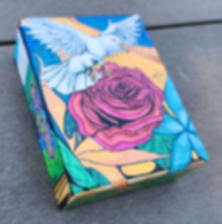 🕊️ Dove & Roses Drawer Deck Box