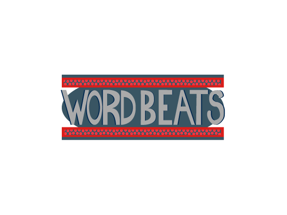 WORDBEATS logo — typography‑driven logo with rhythmic letterforms inspired by spoken word and music
