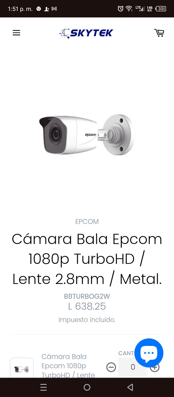 Miniatura: Kit de 8 Cámaras IP Wifi 2MP ZkTeco / Lente 3.6 mm / Detección de personas.

