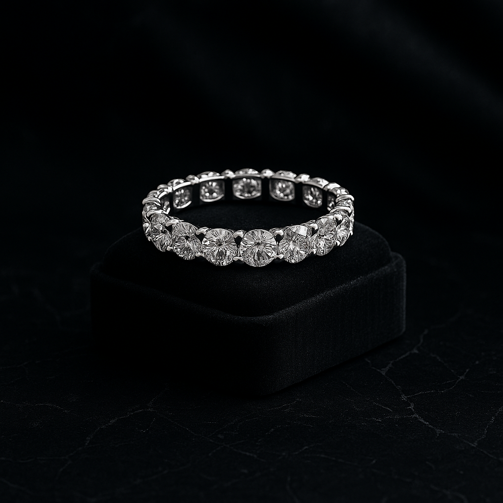 18k White Gold Diamond Eternity Band - 0.57ct Brilliant Cut