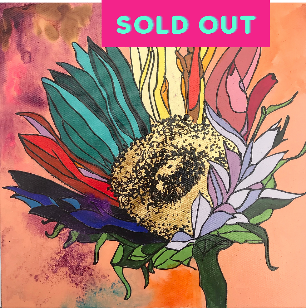 Sunflower on Pale Orange