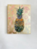 Thumbnail: Pineapple on Gold Leaf w/White seed pods