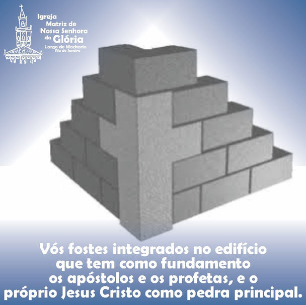 Vós fostes integrados no edifício que tem como fundamento os apóstolos e os profetas, e o próprio Je