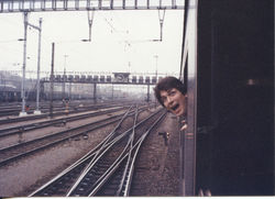 Jeff Curnow on Russian train