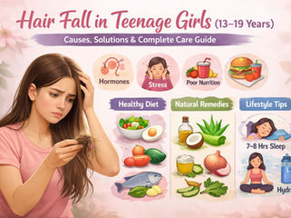 Teenage girl experiencing hair fall while combing hair