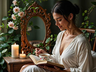 Natural beauty portrait of a confident woman smiling with glowing skin in sunlight
