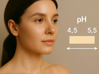 Skin pH balance concept showing healthy glowing skin