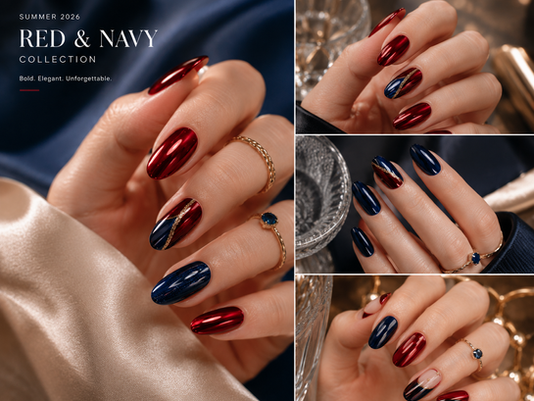 Bộ Sưu Tập Nails Đỏ & Xanh Đậm Tháng 7/2026: Sự Kết Hợp Đầy Cá Tính Của Mùa Hè